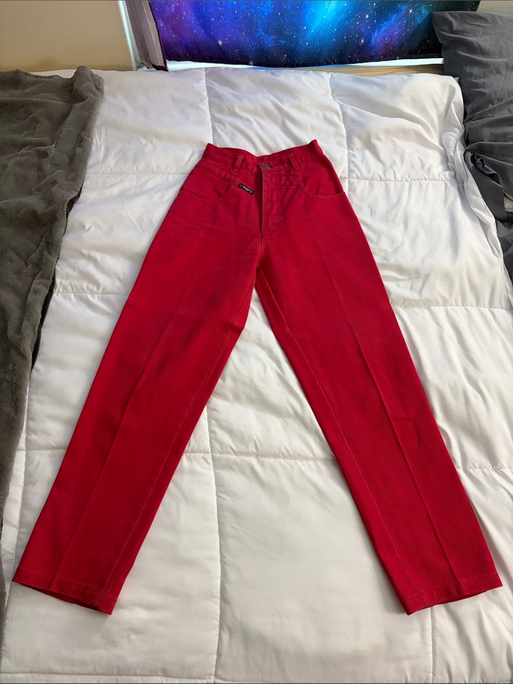 Blaze - VINTAGE Red Women’s Jeans with Tapered Leg
